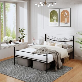 Foto 4 | Foto 4 | Cama Doble Furniturer Tatiana Negro 199 X 143 X 96 Cm