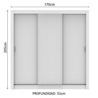 Foto 3 | Foto 3 | Clóset Madesa 109309 Blanco con 3 Puertas Corredizas