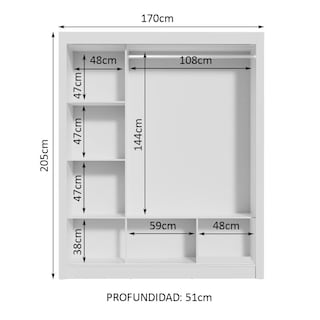 Foto 4 | Foto 4 | Clóset Madesa 109309 Blanco con 3 Puertas Corredizas