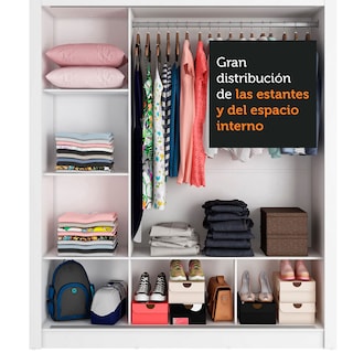 Foto 7 | Foto 7 | Ropero Madesa Mónaco 3 Puertas Correderas 2 con Espejo Blanco