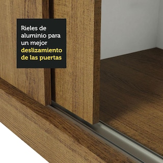 Foto 7 | Foto 7 | Ropero Doble Madesa Monaco 3 Puertas Corredizas con Espejo Marrón
