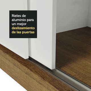 Foto 5 | Foto 5 | Clóset Doble Madesa Mónaco 10936E1E Blanco con Marrón 3 Puertas Corredizas/ 1 con Espejo
