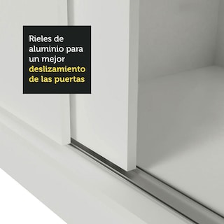 Foto 7 | Foto 7 | Clóset Doble Madesa Mónaco 1093093E Blanco 3 Puertas Corredizas con Espejo