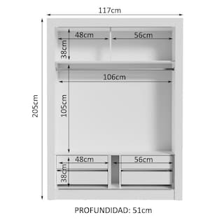 Foto 4 | Foto 4 | Closet Madesa Dallas Plus 2 Puertas Corredizas 4 Cajones