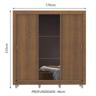 Foto 3 | Foto 3 | Ropero Madesa Mónaco 3 Puertas Corredizas con Espejo Marrón