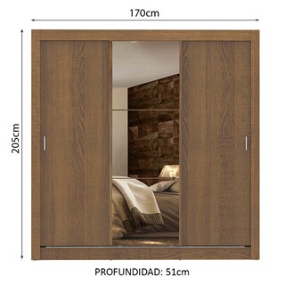 Foto 2 | Foto 2 | Closet Madesa Marrón con Espejo