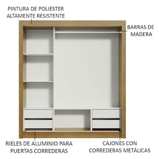 Foto 4 | Foto 4 | Closet Madesa Marrón con Espejo