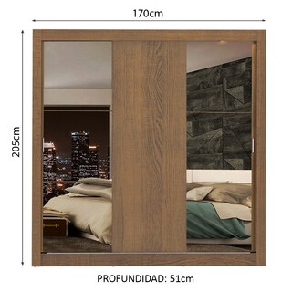 Foto 3 | Foto 3 | Closet Madesa Marrón con Espejo