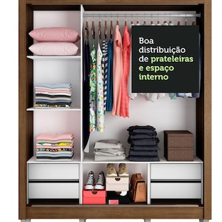 Foto 6 | Foto 6 | Closet Madesa Lyon Plus con Patas 3 Puertas Corredizas 1 Espejo y 4 Cajones
