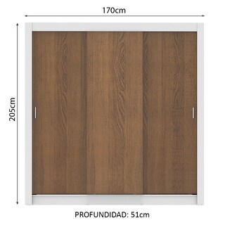 Foto 3 | Foto 3 | Closet Madesa Lyon 3 Puertas Corredizas 2 Cajones