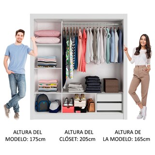 Foto 5 | Foto 5 | Closet Madesa Lyon 3 Puertas Corredizas 2 Cajones