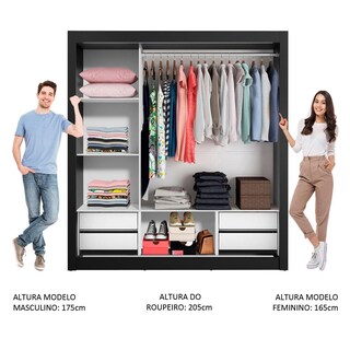 Foto 4 | Foto 4 | Ropero Madesa Lyon Plus 3 Puertas Corredizas con Espejos 4 Cajones Negro
