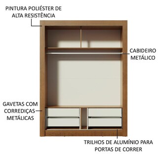 Foto 5 | Foto 5 | Ropero Madesa Dallas Plus 2 Puertas Corredizas con Espejo 4 Cajones Marrón