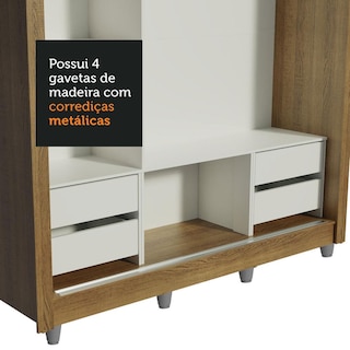 Foto 8 | Foto 8 | Closet Madesa Lyon Plus con Patas 3 Puertas Corredizas 1 Espejo y 4 Cajones