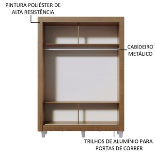 Foto 5 | Foto 5 | Closet Madesa Denver con Patas 2 Puertas Corredizas