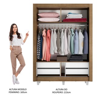 Foto 4 | Foto 4 | Closet Madesa Dallas Plus con Patas 2 Puertas Corredizas 1 Espejo 4 Cajones