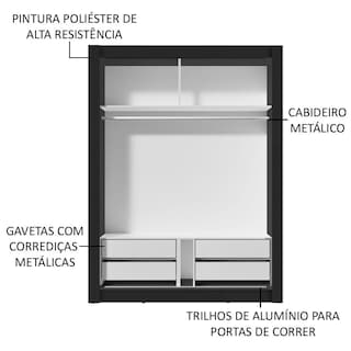 Foto 5 | Foto 5 | Closet Madesa Dallas Plus 2 Puertas Corredizas 4 Cajones