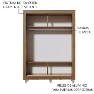 Foto 5 | Foto 5 | Ropero Madesa Denver 2 Puertas Corredizas Con Pies Marrón