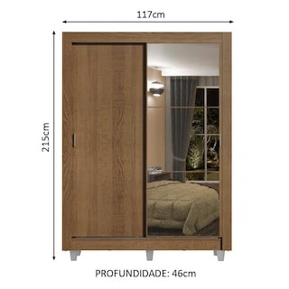 Foto 3 | Foto 3 | Closet Madesa Dallas Plus con Patas 2 Puertas Corredizas 1 Espejo 4 Cajones