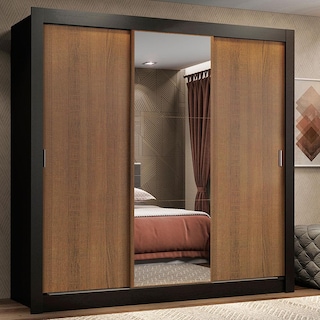 Foto 1 | Foto 1 | Closet Madesa Lyon 3 Puertas Corredizas 1 Espejo 2 Cajones