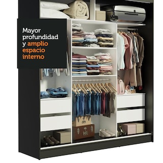 Foto 6 | Foto 6 | Ropero Closet Madesa Reno 3 Puertas Corredizas con Espejo N/M