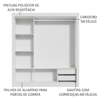 Foto 5 | Foto 5 | Closet Madesa Lyon 3 Puertas Corredizas 1 Espejo 2 Cajones