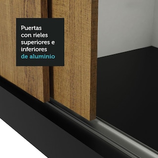 Foto 7 | Foto 7 | Ropero Madesa Lyon Plus 3 Puertas Corredizas 1 con Espejo 4 Cajones Negro