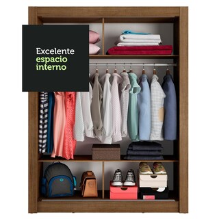 Foto 6 | Foto 6 | Ropero Madesa Denver Marrón 2 Puertas Corredizas