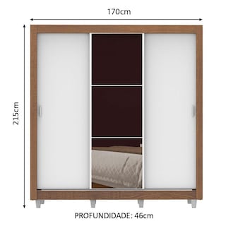 Foto 3 | Foto 3 | Closet Madesa Lyon con Patas 3 Puertas Corredizas 1 Espejo 2 Cajones