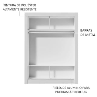 Foto 6 | Foto 6 | Closet Madesa Denver 2 Puertas Corredizas 1 Espejo