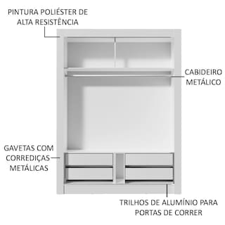 Foto 5 | Foto 5 | Closet Madesa Dallas Plus 2 Puertas Corredizas 4 Cajones