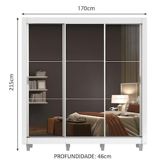 Foto 3 | Foto 3 | Clóset Madesa Mónaco con Patas y 3 Puertas Corredizas con Espejos
