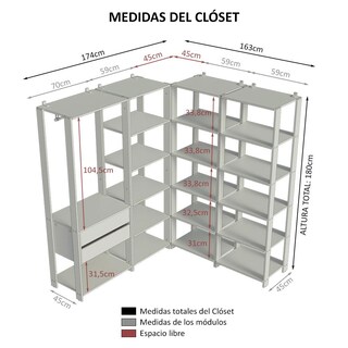 Foto 3 | Foto 3 | Ropero Closet Guardarropas Madesa Valencia 337 cm