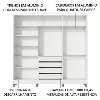 Foto 5 | Foto 5 | Ropero Closet Madesa 3 Puertas 1 Espejo con Pies BM 02