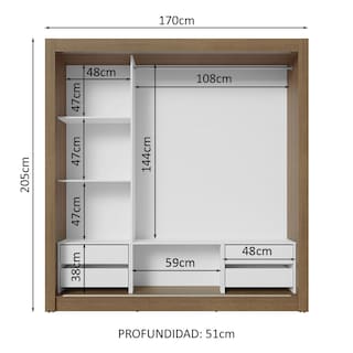 Foto 4 | Foto 4 | Ropero Closet Madesa 3 Puertas 2 Espejos Mg 02
