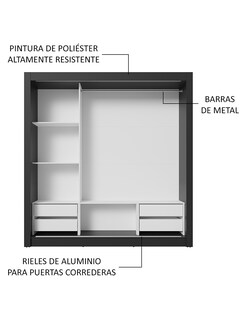 Foto 6 | Foto 6 | Ropero Closet Madesa 3 Puertas 1 Espejo Nn 02