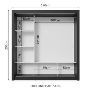 Foto 4 | Foto 4 | Ropero Closet Madesa 3 Puertas 1 Espejo Ng