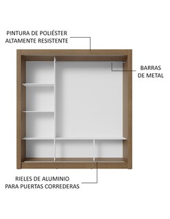 Foto 6 | Foto 6 | Ropero Closet Madesa 3 Puertas 2 Espejos Mg