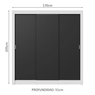 Foto 3 | Foto 3 | Ropero Closet Madesa 3 Puertas Bn