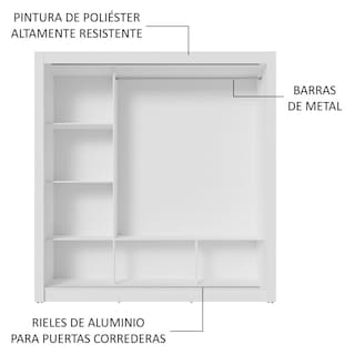 Foto 6 | Foto 6 | Ropero Closet Madesa 3 Puertas Bb
