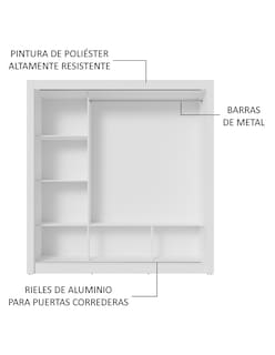 Foto 6 | Foto 6 | Ropero Closet Madesa 3 Puertas 2 Espejos Bg