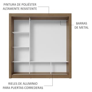 Foto 6 | Foto 6 | Ropero Closet Madesa 3 Puertas Mn