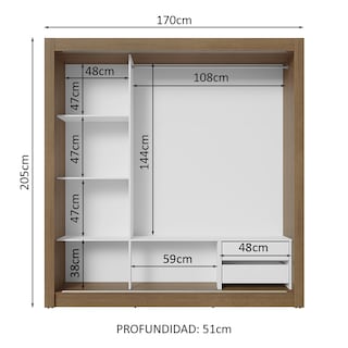 Foto 4 | Foto 4 | Ropero Closet Madesa 3 Puertas 1 Espejo Mg 01