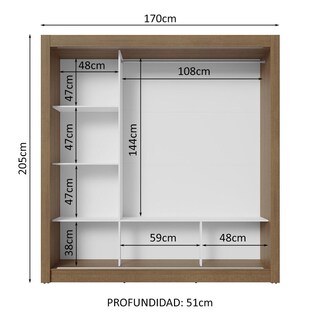 Foto 4 | Foto 4 | Ropero Closet Madesa 3 Puertas 2 Espejos Mm
