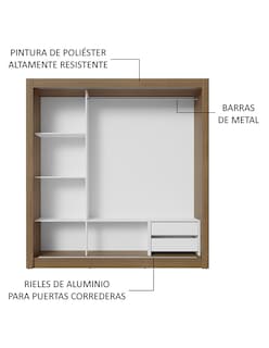 Foto 6 | Foto 6 | Ropero Closet Madesa 3 Puertas 1 Espejo Mn 01