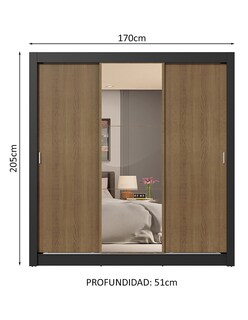 Foto 3 | Foto 3 | Ropero Closet Madesa 3 Puertas 1 Espejo Nm 04