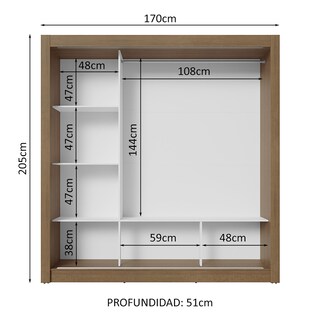 Foto 4 | Foto 4 | Ropero Closet Madesa 3 Puertas 2 Espejos Mn