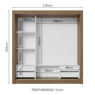 Foto 4 | Foto 4 | Ropero Closet Madesa 3 Puertas Mb 02