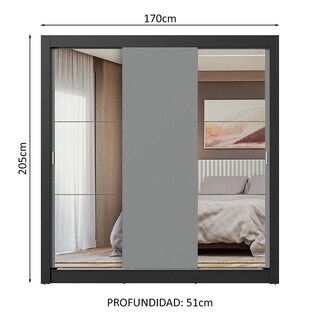 Foto 3 | Foto 3 | Ropero Closet Madesa 3 Puertas 2 Espejos Ng