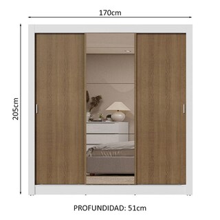 Foto 3 | Foto 3 | Ropero Closet Madesa 3 Puertas 1 Espejo Bm 01